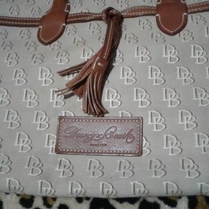 Dooney & Bourke Logo Canvas Leather Tote